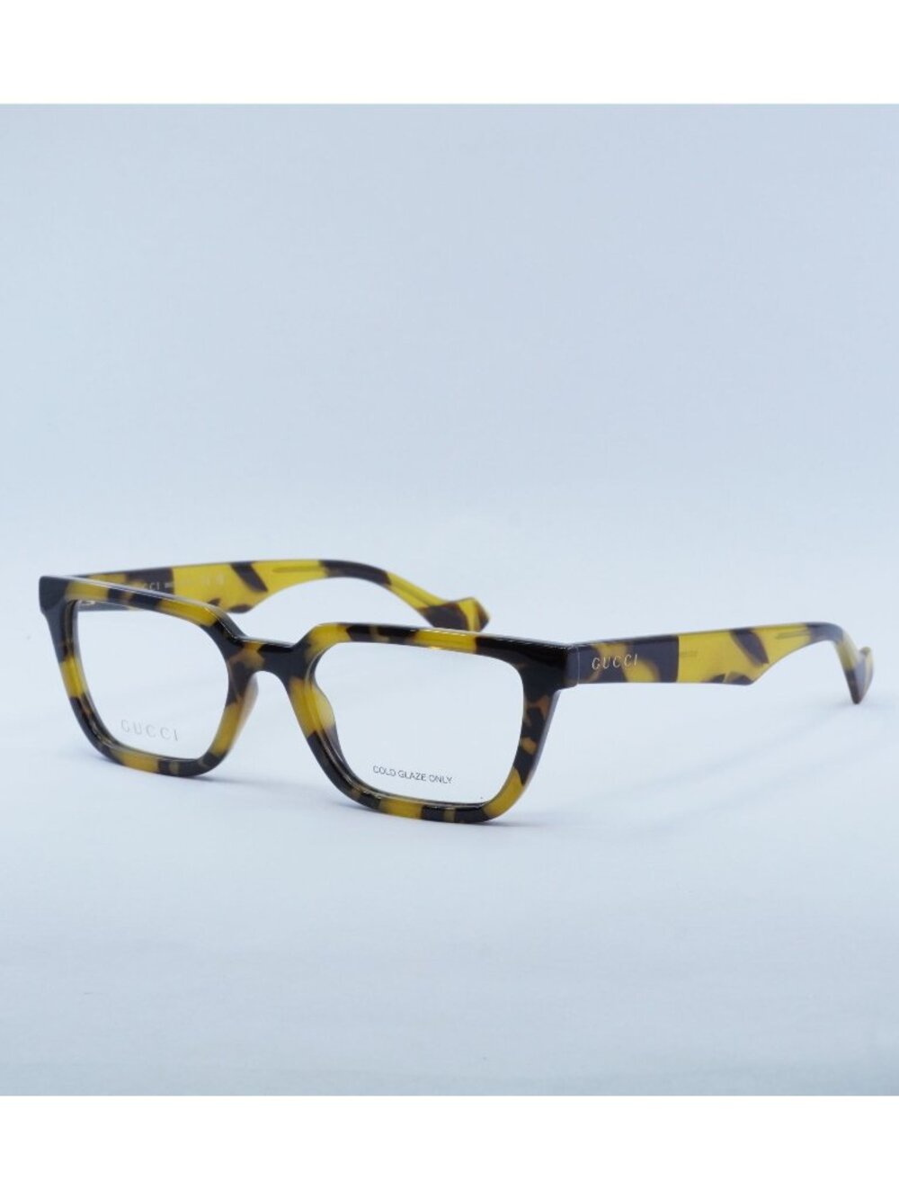 Gucci GG1539O 004 Eyeglasses Yellow Spotted Havana 54mm Square Frame